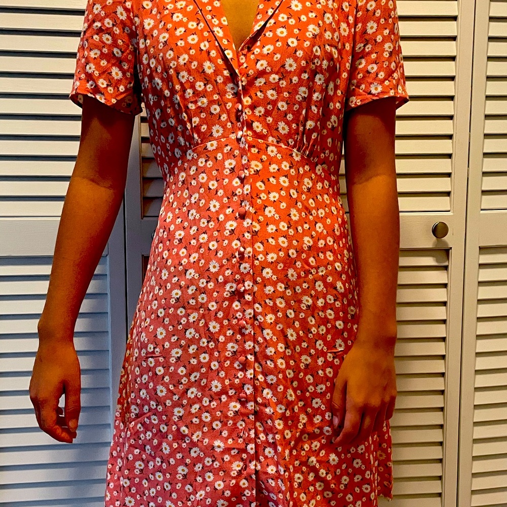 Pink floral dress